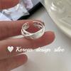 Anillo Sencillo de Ambiente Estilo Coreano Anillo de Alambre Trenzado de Tres Capas de Plata de Ley S925 Apertura Ajustable Joker