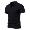 Camiseta Masculina de Manga Curta Verão Lel Cor Sólida Retro Stretch Fashionável Decote V Slim Fit Simples Transfronteiriça