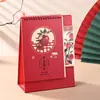Caderno de Artesanato Calendário 2026 Ano do Cavalo Estilo Vertical Calendário de Escritório com Estampagem Dourada Perolada e Eletrogravação Logo Personalizado