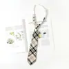 Corbata Amarilla Jk Perezosa Sin Nudo para Mujer, Corbata Marrón Anudada a Mano Estilo Universitario, Pajarita para Uniforme Académico, Decoración para Camisa de Mujer