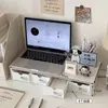 Prateleira de Armazenamento Multicamadas para Mesa, Suporte Elevador para Computador, Plataforma Elevadora para Monitor de Dormitório, Item de Modificação Útil, Prateleira de Armazenamento para Estudantes