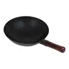 Wok de ferro forjado sem revestimento panela de ferro fina para refogar ferro batido artesanato de Zhangqiu panela de ferro estilo antigo panela de ferro antiaderente fogão a gás doméstico