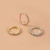 Anel de corrente de diamante popular transfronteiriço europeu e americano ouro prata ouro rosa três cores anel feminino mais que conjuntos de terno