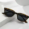 Óculos de sol estilo de rua retrô gatinho estampa de leopardo personalidade tendência moda versátil proteção solar para viagem direção