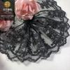 Encaje Bordado de Malla con Hilo Plateado 14cm Negro Plateado Soluble en Agua Encaje para Falda Lolitalace Accesorios de Ropa para Mujer
