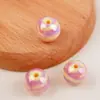 Cuentas de Color Sólido de 16 mm con Recubrimiento UV y Agujero Recto, Acrílico con Patrón de Cebra, Cuentas Sueltas para Pulsera DIY, Accesorios de Joyería