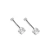 Pendientes Plata Pura S999 Bola Redonda Circonita Clavos para Cartílago del Oído Simples Versátiles Doble Cara Pendientes para Dormir Sin Quitarse Joyería