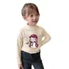 Camiseta Base de Terciopelo Cálida de Manga Larga para Niñas Otoño e Invierno Nueva Ropa Interior Casual para Niños Camiseta de Estilista Moderna