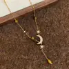 Collar con Colgante de Estrella Luna Ojo de Tigre de Circonita Chapado en Oro Real de 18k Cadena para Clavícula de Lujo Ligero Toque de Alta Gama Adorno para Mujeres