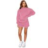 211255 Otoño e Invierno Nuevo Transfronterizo Europeo y Americano Color Puro Sudadera de Manga Larga con Capucha Traje de Shorts de Moda para Mujer