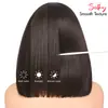 Peluca bob sintética de estilo europeo y americano transfronteriza para mujer, peluca corta lisa marrón, suministro directo del fabricante de Xuchang, dropshipping disponible