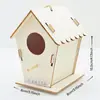 Casa de Pájaros de Madera DIY Transfronteriza Nido de Pájaros Juguete de Ensamblaje Pintura Creativa con Graffiti Manualidades Caseras Hechas a Mano