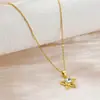Comercio exterior transfronterizo simple moda titanio acero collar mujeres no se desvanece lujo todo combina personalidad estilo coreano cadena clavícula joyería