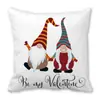 Feliz Navidad Viejo Barba Blanca Gnomo Piel de Durazno Encriptada Terciopelo Decoración del Hogar Cojín de Sofá Almohada ZT420