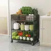 Carrinho com Rodas Prateleira de Armazenamento de Legumes Cozinha de Chão Múltiplas Camadas Doméstico Cesta de Armazenamento de Lanches Frutas Prateleira