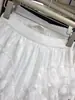 Falda Corta de Malla de Encaje Blanco Súper Hada para Mujer Cintura Alta Línea A Múltiples Niveles Estilo Pastel Ballet Tutú Falda Falda