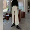 Jeans Rectos de Cintura Alta Simples para Mujer, Nuevo Estilo Primavera y Otoño, Sueltos y con Caída, Jeans de Pierna Ancha de Moda hasta el Suelo