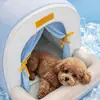 Esterilla para Cama de Mascotas con Efecto Refrescante de Verano, Casa de Hielo con Aire Acondicionado para Perros Pequeños y Medianos, Teddy, Bichón, Cama Fresca para Perros, Casa Semi-Cerrada para Gatos y Perros