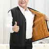Chaleco de Talla Grande para Hombre para Personas de Mediana Edad y Mayores, Estilo Nuevo con Borrego, Chaleco Cálido para Abuelo, Chaleco de Algodón para Hombres de Mediana Edad, Atuendo para Papá