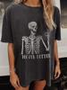 Nunca Melhor Estampa Divertida de Caveiras Camiseta Feminina_Yythk