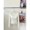 Ruoxin 26 Nova Coleção de Início de Outono Cisne Musa//Blusa de Manga Longa com Acabamento em Renda