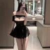 Ropa Borracha de Bodega Seda de Hielo Lencería Sexy Cama Sexy Uniforme Libre Europeo y Americano Pasión Sexy Tentación Camisón A48