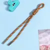 Muñeca de Cuerda Tejida Llavero de Cuerda Relleno Cadena Doble Capa para Teléfono Móvil Mosquetón de Nylon Accesorios Colgantes Hechos a Mano para Teléfono Móvil