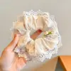 Scrunchie de pañuelo cuadrado con lazo estilo coreano para mujer, de alta gama, estilo casual, liga para coleta baja, banda elástica para el cabello