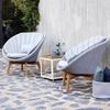 Sofá nórdico informal de teca y ratán para exteriores, mesa y silla creativas para patio, balcón y jardín, combinación de muebles de ratán