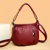 Nova Bolsa da Sorte para mulheres de meia-idade e idosas bolsa de mãe bolsa de ombro transversal portátil couro macio bolsa de celular da moda versátil