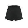 Shorts negros de cintura alta para mujer, estilo fino de verano, adecuados para figuras petite, shorts ajustados elásticos de línea A para bailar
