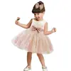 Liquidación a cualquier costoRopa infantil de comercio exterior, vestido de princesa más vendido en Amazon, vestido de actuación sin mangas color block abullonado