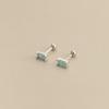 Nalan 925 brincos de prata esterlina retangular diamante rosca parafuso fivela orelha furo osso da orelha prego brincos femininos M02298