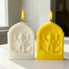 Vela Aromática de Lua e Estrela Ornamento de Festival Presente Estilo Arquitetônico do Oriente Médio Vela em Formato de Lua