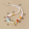 Pulsera de tubo curvo de cristal natural, pulsera de múltiples cuentas de cristal rosa, joyería con diseño de tubo curvo de sonrisa, venta al por mayor y exclusiva para transmisiones en vivo