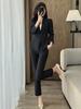 Conjunto de Traje Negro Nuevo Estilo al por Mayor para Primavera y Otoño para Mujer, Elegante Uniforme de Trabajo de Recepción de Hotel de Lujo, Atuendo Profesional para Mujer