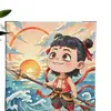 Nuevo Nezha Niño Demonio Nao Hai diy Pintura al Óleo Digital Rellenado a Mano Pintado a Mano Color al Óleo Pintura Decorativa Dibujos Animados Lindo