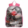 Mundo Animal Tiranossauro Rex Dinossauro Menina Rosa Mochila Escolar DIY Personalizada Mochila de Escola Primária Mochila Infantil