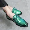 Zapatos Casuales de Cuero para Hombre, Zapatos de Cuero Brogue Tallado sin Cordones, Zapatos Brillantes con Borla Estilo Coreano para Hombre, Mocasines de Moda