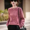 Nuevo Suéter de Lana Otoño/Invierno 2026 de Siete Agujas Hilo de Tres Hebras Engrosado Cuello Redondo Tejido de Punto Manga Larga Mezcla de Hilo Suéter Pulóver Camiseta Básica