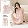Pijama de Algodón Puro con Almohadillas en el Pecho para Mujer, Chaleco y Shorts de Verano, Nuevo Estilo 2026, Estilo Lindo de Dibujos Animados de Celebridad de Internet, Ropa de Casa para Niña