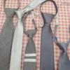 Gris Oscuro Claro Corbata Negra Anudada a Mano Algodón Rayado Cuadros Estilo Coreano Color Puro Preppy Estilo Británico Casual y a la Moda