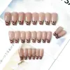Uñas Postizas Elegantes con Estampado de Leopardo para Fototerapia, Parches de Manicura de Lujo Accesible 'Aurora Symphony', 24 Piezas de Uñas Postizas de Estilo Popular en Internet
