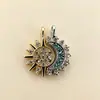 Anéis Abertos Empilháveis Sol e Lua Transfronteiriços, Novo Estilo Europeu e Americano Transfronteiriço Anéis Combinados com Incrustações de Diamantes Personalizados