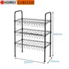 Zapatero de hierro de múltiples capas para el hogar, puerta, interior, económico, dormitorio, zapatero simple, armario para zapatos de almacenamiento a prueba de polvo