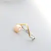 Set Mayorista de Joyería de Plata Nafoge con Anillo de Plata de Perla de Agua Dulce Natural Anillo de Plata de Ley 925 Grande en Forma de V Creativo de Moda