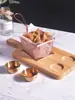 Bandeja de porco crocante para hot pot, batatas fritas, prato para molho de lanche de aço inoxidável azul frito, adequado para hotéis rústicos, clubes e culinária artística