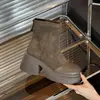 Botas Martin de plataforma para mujer petite, nuevas botas calcetín elásticas de otoño 2026, botines de tacón alto, botas ajustadas hasta la mitad de la pantorrilla
