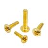 Punto Dorado Electrochapado Oro por Electroforesis Tornillos Dorados Cobre Chapado Imitación Oro Cabeza Semicircular Tornillos para Máquina de Cableado Cruzado Tornillos