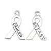 23x16mm 1.2g Plata Antigua Accesorio de Joyería DIY Colgante Cinta de Concientización sobre el Cáncer de Mama